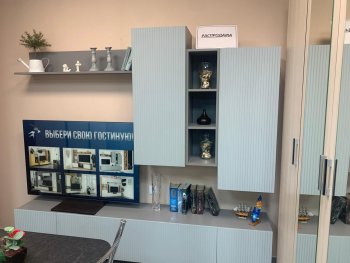 Стенка Сканди МДФ НМ-001 грин грей софт (Стиль) в Богдановиче - bogdanovich.mebel-e96.ru